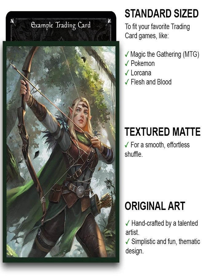 Fantasy North - Aelwyn Alorr - Wood Elf Ranger - 100 Textured Matte TCG Card Sleeves - Fits Magic MTG Commander Pokemon and Other Card Games - Playing Card Sleeves - Image 2